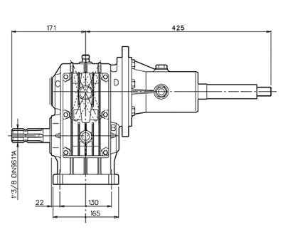 şanzıman m600 teknik çizim yandan